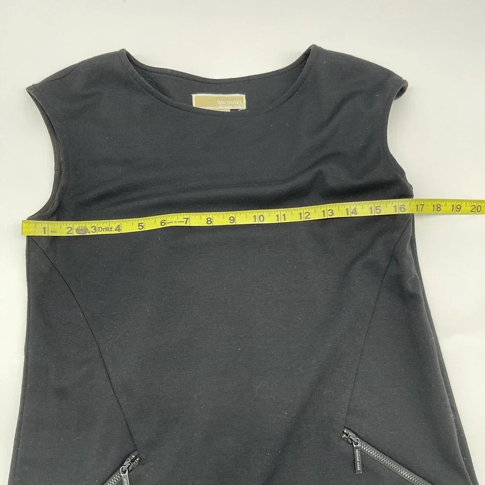 Michael Kors Black Zipper Pocket Little Black Dress Women's Size Small